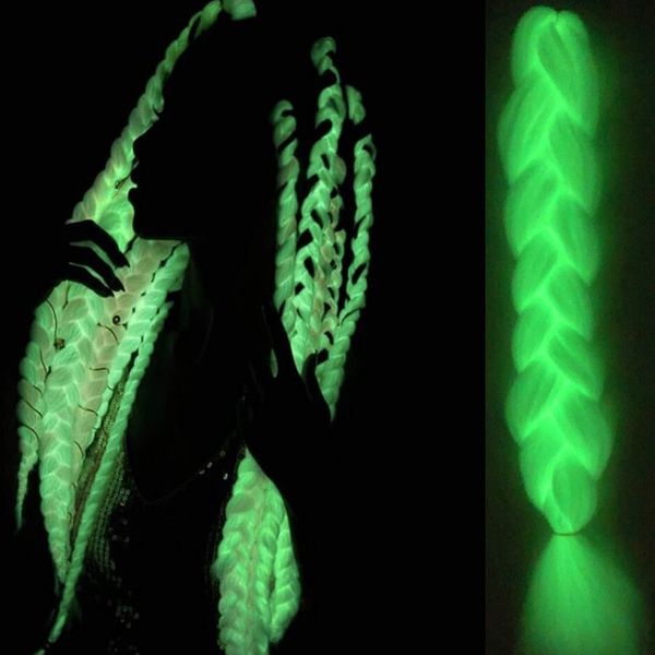 

dirty braid color chemical fiber hair extensions luminous pigtail wig, Black