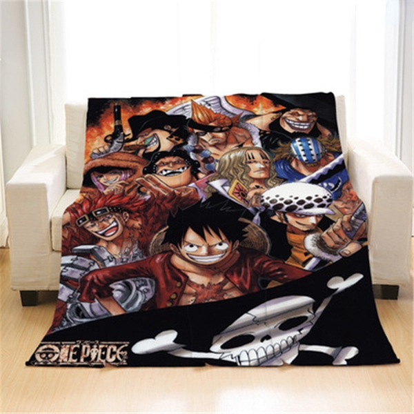 

cloocl comics one piece print flannel blankets shawl home decoration air conditioning nap travel blanket 3d keep warm shawls