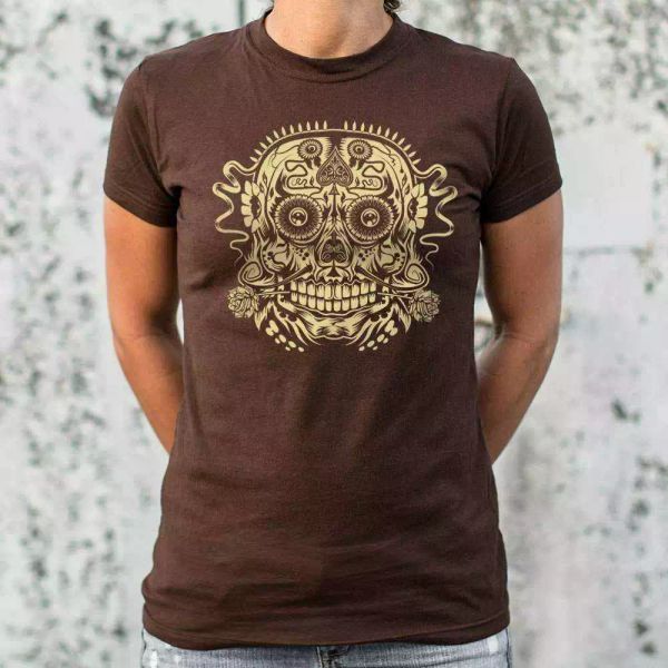 

ace of the dead skull t-shirt | women's short sleeve top, White;black