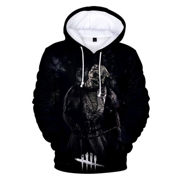 

men's hoodies & sweatshirts dead by daylight 3d print horror game streetwear men women casual fashion hoodie pullover hiphop cosplay sw, Black