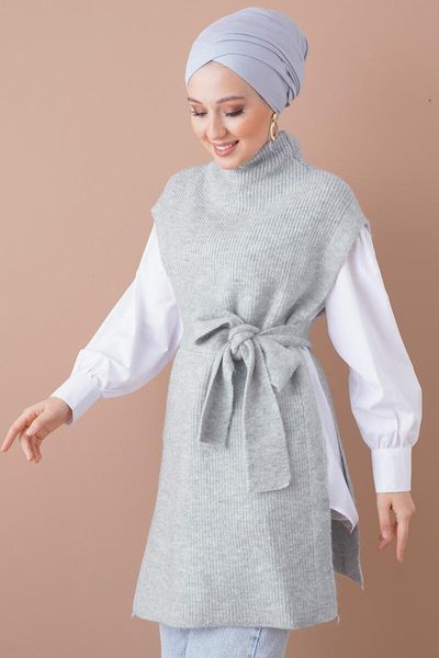 

ethnic clothing half turtleneck belted knitwear sweater turkey muslim fashion hijab dress islam dubai istanbul istanbulstyles 2021, Red