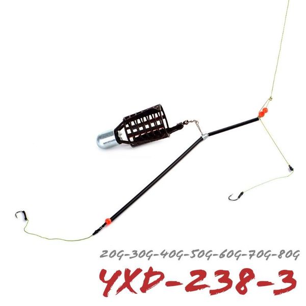 

two hooks fish bait feeder basket hold 20g-80g high carbon steel fishs cage golden carp hook accessories fishing