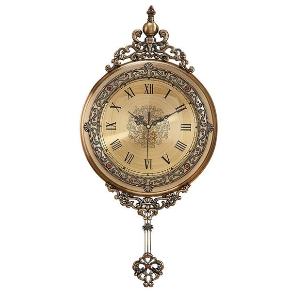 

wall clocks luxury metal pendulum clock living room simple nordic european creative watch gold quartz home decor ab50zb