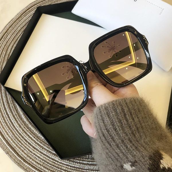 

sunglasses brand square 2021 women fashion vintage shades men designer luxury sun glasses uv400 oversized eyewear, White;black