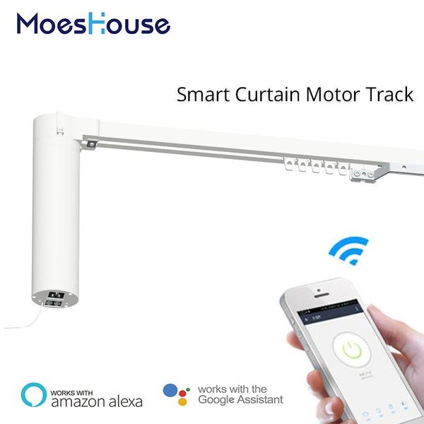

smart home control wifi automatic curtain motor track system motorized life app remote works with amazon alexa echo google