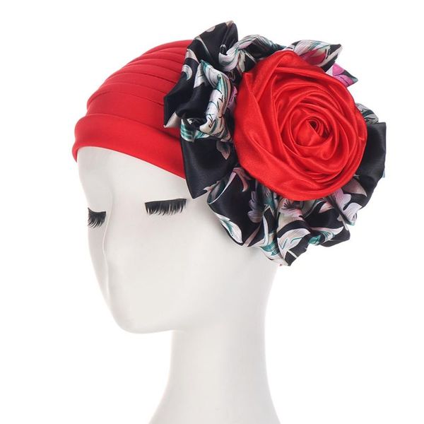 

beanie/skull caps big flower women elastic hair loss cap turban african head wrap hijab wedding party headwear mujer accessories, Blue;gray