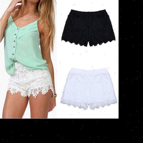 

summer womens short shorts women lace casual high waisted mini pantalones cortos de mujer drop, White;black