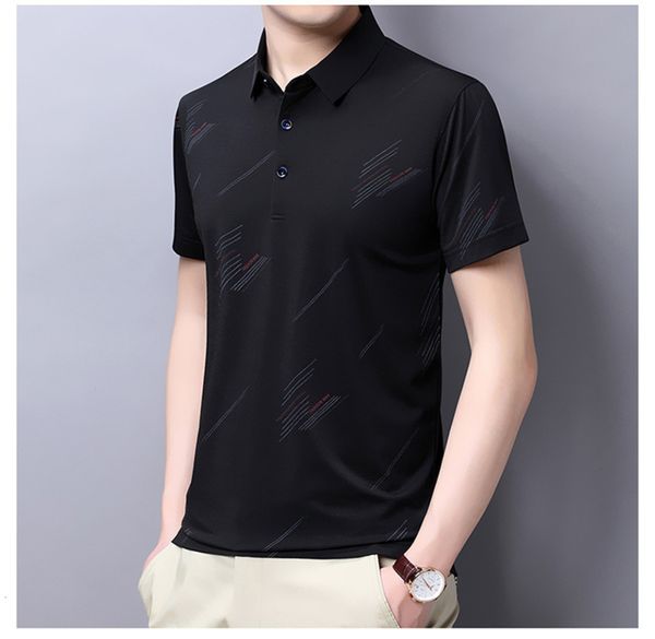 

2021 summer short sleeve t-shirt middle aged men's casual ice thin solid half dad, White;black