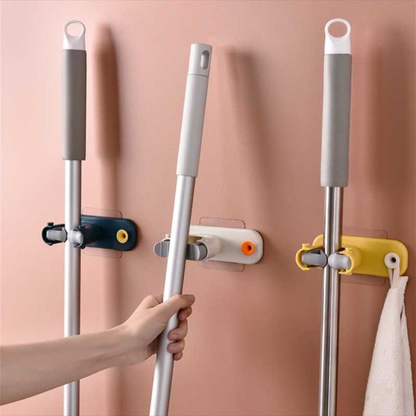 

hooks & rails non-marking mop clip punch rack hook bathroom storage hanger