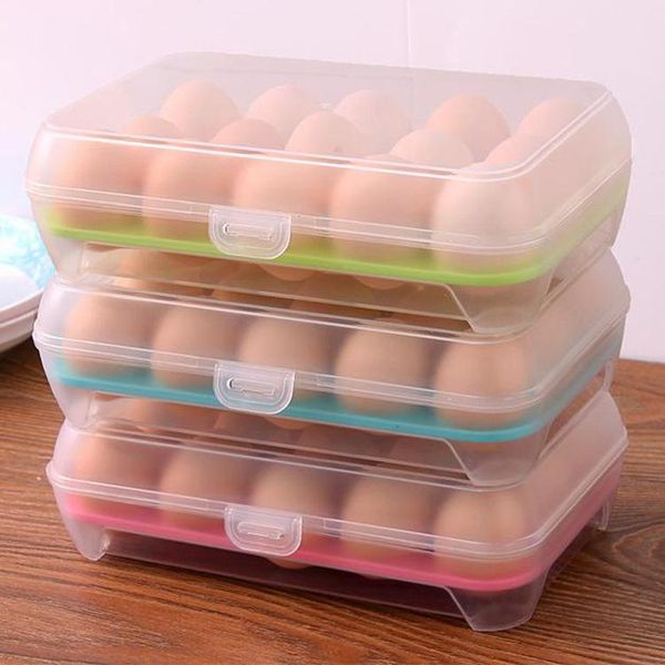 

grid egg storage box plastic refrigerator anti-collision transparent container portable kitchen tool bottles & jars