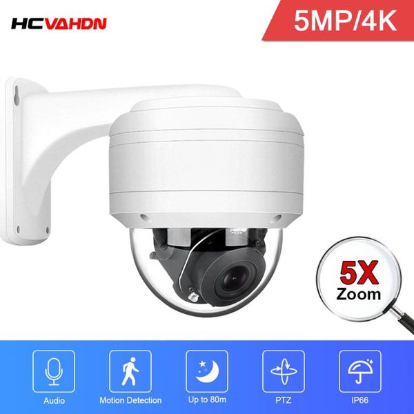 

camera outdoor waterproof 5x optical zoom h.265 poe 5mp security surveillance with up to 80m night vision cameras ip