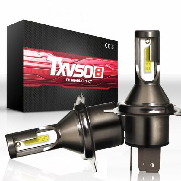 

car headlights a pair h4 led headlight 110w 20000lm hi/low kit bulbs beam 6000k white 12v