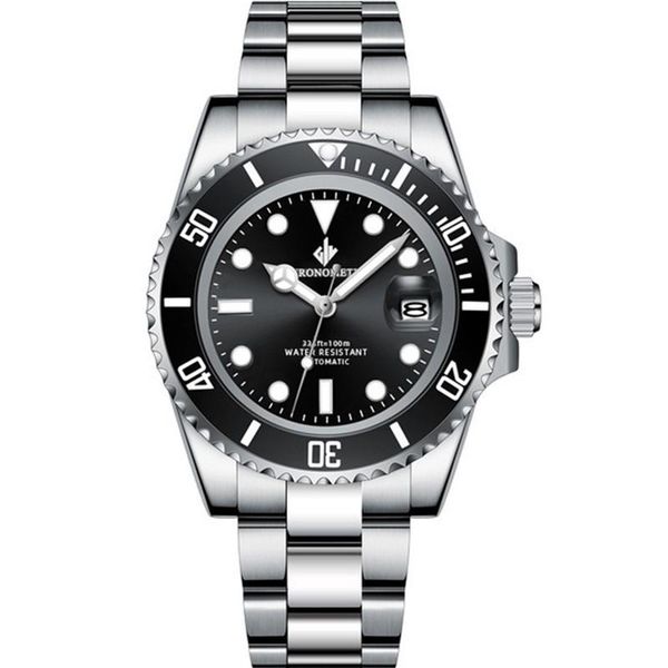 

wristwatches men's luxury sport watch divers mechanic watches for men automatic wrist man ceramics bezel japan nh35 movement fashion, Slivery;brown