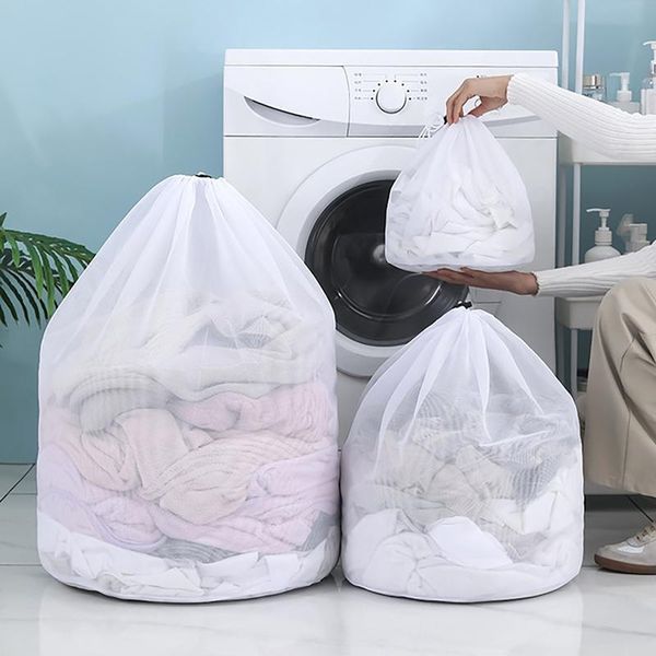 

laundry bags #00 bra underwear products fine net drawstring bag baskets thickened mesh wash care household cleaning tools