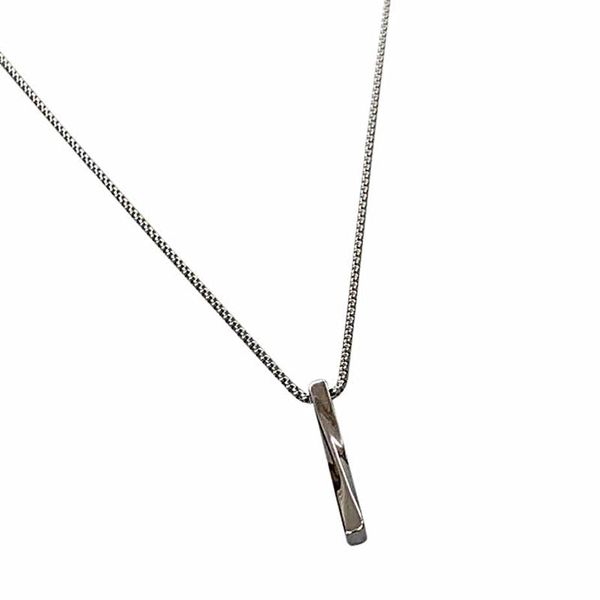 

pendant necklaces silver color men and women spiral necklace gift titanium steel rectangle simple personality hip hop drop