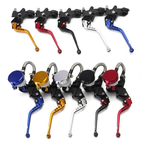 

motorcycle brakes 3 finger clutch brake lever master cylinder reservoir set adjustable levers fluid universals 22mm 125-600cc