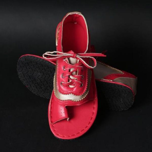 

women sandals ladies summer shoes vintage leather sandals red flat sandals sandalias summer shoes zapatos de mujer 2020, Black