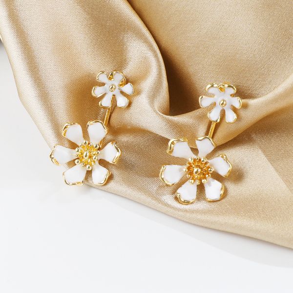 

s925 silver needle south korea's new spring and summer petals in 2020, Golden;silver