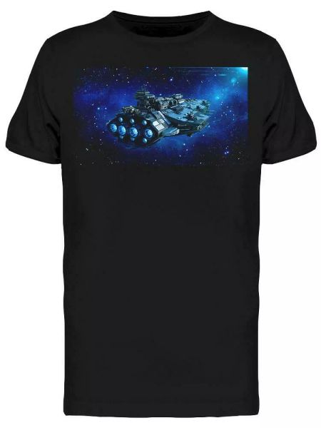 

cool alien spaceship in space tee men's -image by shutterstock, White;black