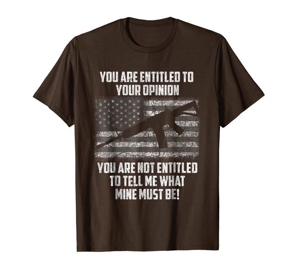 

you are entitled to your opinion 2nd amendment t-shirt, White;black