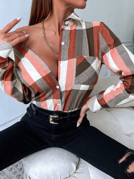 

plaid button up blouse j0cv#, White