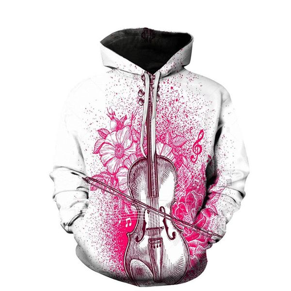 

men's hoodies & sweatshirts streetwear hoodie men funny guitar print 3d pattern sweatshirt with hooded collar oversized korean version, Black