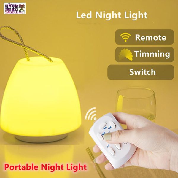 

night lights portable led remote control timer dimmable usb charging use for bedroom bedside desk table baby feeding living room