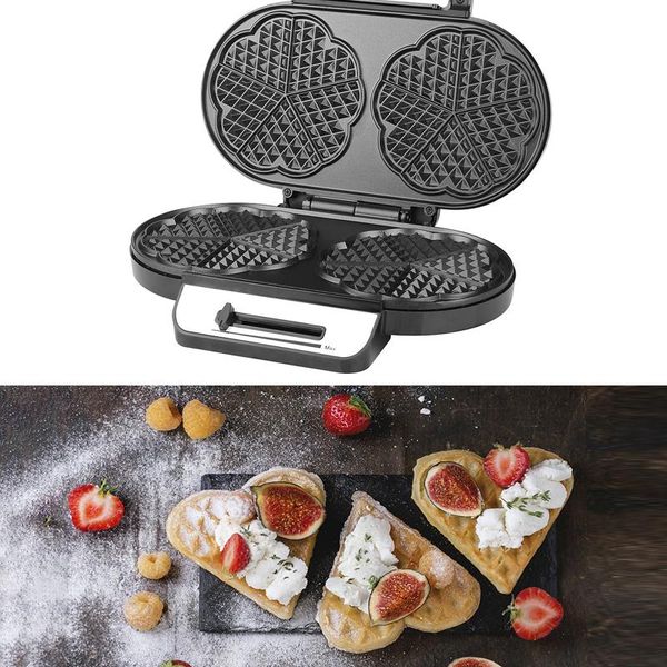 

electric waffle maker iron breakfast sandwich cake non-stick stainless steel machine kitchen cooking tool baking moulds