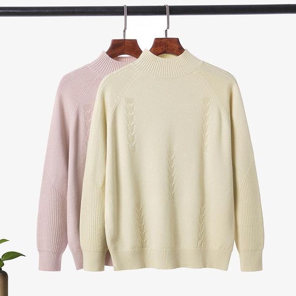 

women's sweaters jumper sweater for autumn winter 2021 loose out wears turtleneck knitted warm ottom shirt woman pullovers, White;black