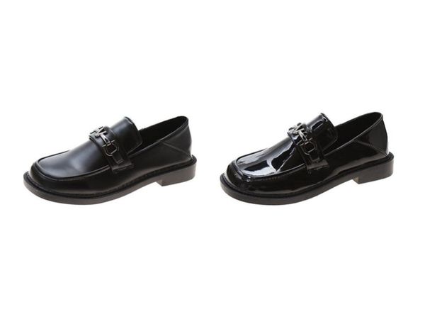 

2021 women's spring and autumn small leather boots, british casual single shoes/ dlj72905, Black