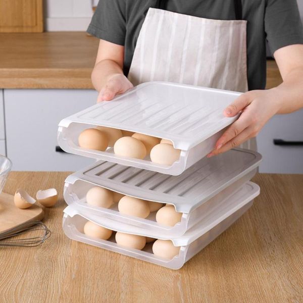 

storage bottles & jars egg box organizer kitchen case refrigerator crisper fridge container plastic home