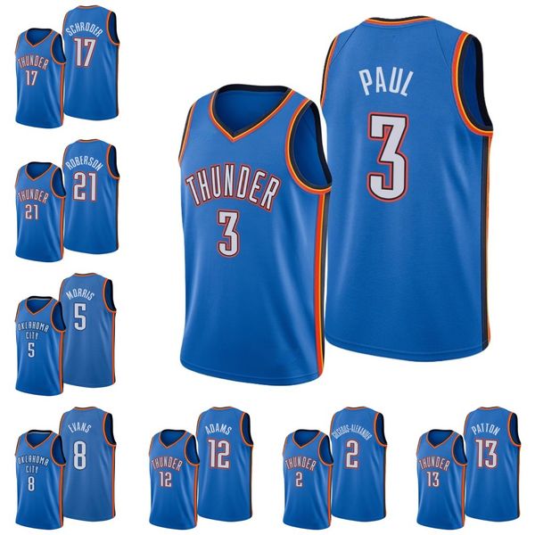 

oklahomacitythundermen andre roberson dennis schroder jawun evans markieff morris chris paul paul george jersey, Black
