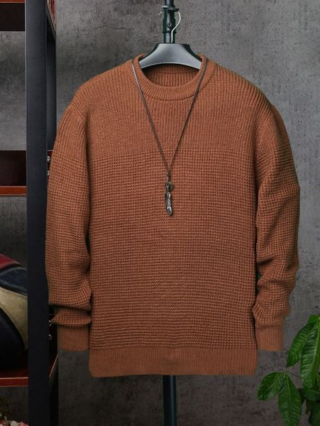 

men solid ribbed knit sweater e5lx#, White;black