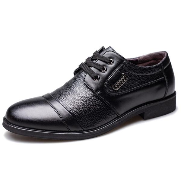 

dress shoes zyyzym men leather 2021 spring lace-up business formal wear large size 38-48, Black
