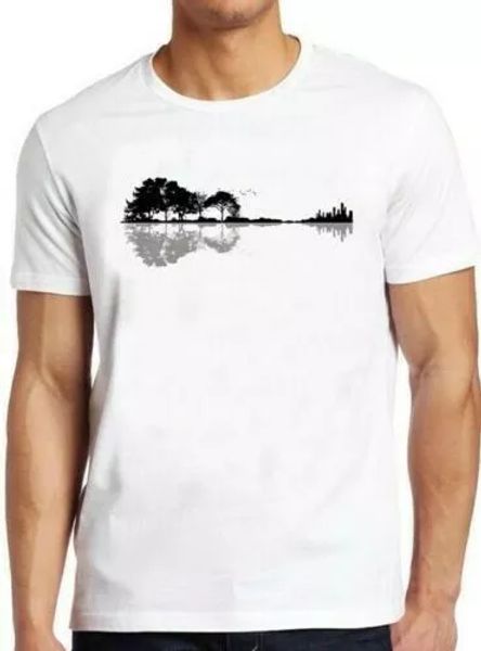 

guitar tree nature forest climate change music vintage cool gift t shirt 4211, White;black