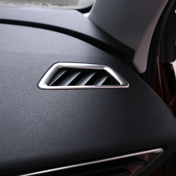 

stainless steel car front air conditioner outlet decoration cover styling fit for 17 peugeot 5008 3008 gt accessories