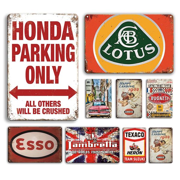 

parts & service iron painting vintage car parking metal plate antique tin sign dad garage art poster decor gift plaques signs