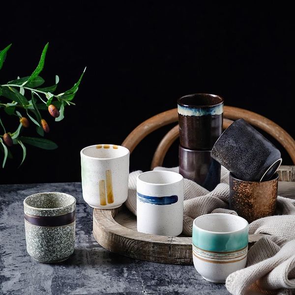 

ceramic black turkish coffee cups tea original porcelain chinese retro refillable small cherry blossom sake mugs