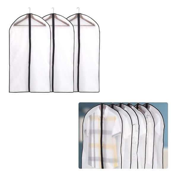 

clothes dust cover dustproof garment cloth storage waterproof suit coat protector bag hanging organizer wardrobe boxes & bins