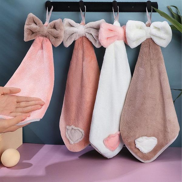

towel soft coral fleece hand towels bathroom quick dry washcloth for home cleaning tool accessory wall mounted kitchen supplies