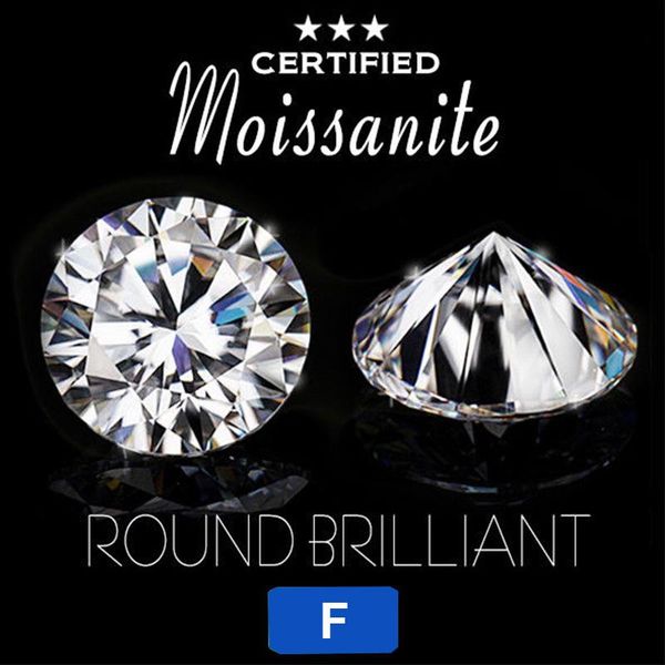 

loose gemstones nicegems moissanite 7mm f colorless round brilliant hearts and arrows cut lab grown diamond stone vvs clarity, Black
