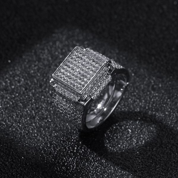 

mens diamond stones iced out rings fashion gold silver ring hip hop jewelry