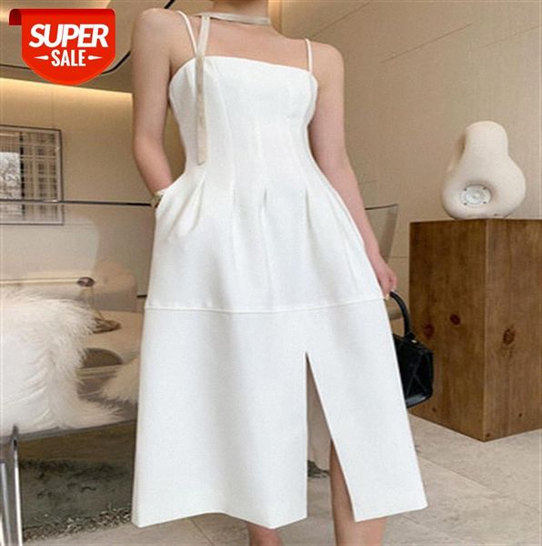 

mid-length slit sling skirt women's waist slimming bottoming super-fit design tea break long #pf8s, Black;gray