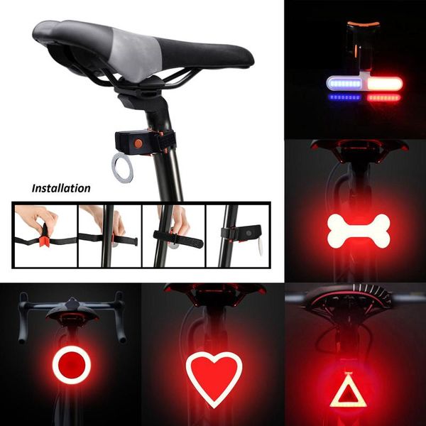 

bike lights light head tail led lamp safety alarm warning cycle