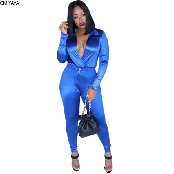 

women's jumpsuits & rompers 2021 autumn winter women v-neck zipper full sleeve skinny night club one piece set streetwear zh5136, Black;white