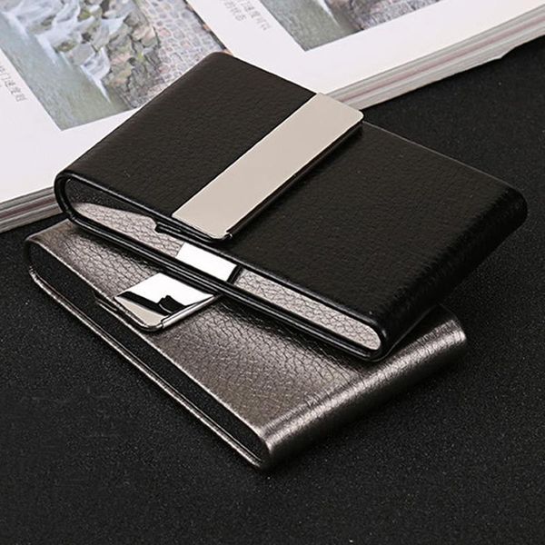 

card holders wholesale business id holder fashion brand metal aluminum case pu leather name, Brown;gray