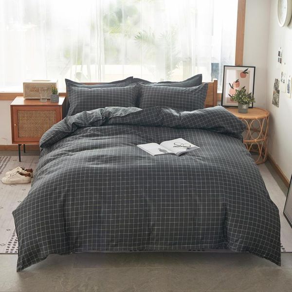 

bedding sets 30 fashion classic blue plaid duvet cover set  king size bed sheet linen bedclothes pillowcases