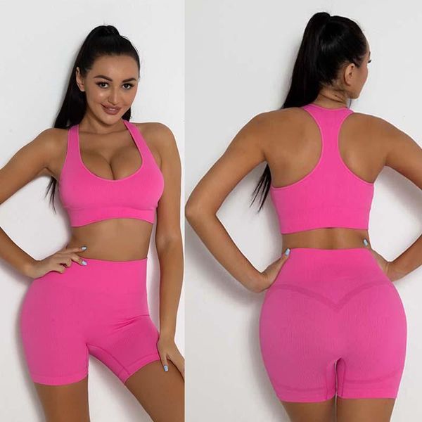 

yoga outfit 2pcs fitness clothing workout set women high waist shorts sweetheart collar vest athletic sets gym clothes suits