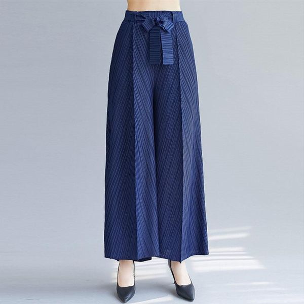

elastic ladies clothing spring autumn 2021 fashion design wide leg pants women high waist trousers pantalones de mujer zh149 women's &, Black;white