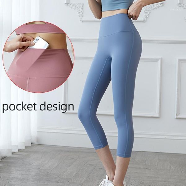 

yoga outfit 2021 fitness female high waist pants with pockets leggings 4 colors running comfortable and1